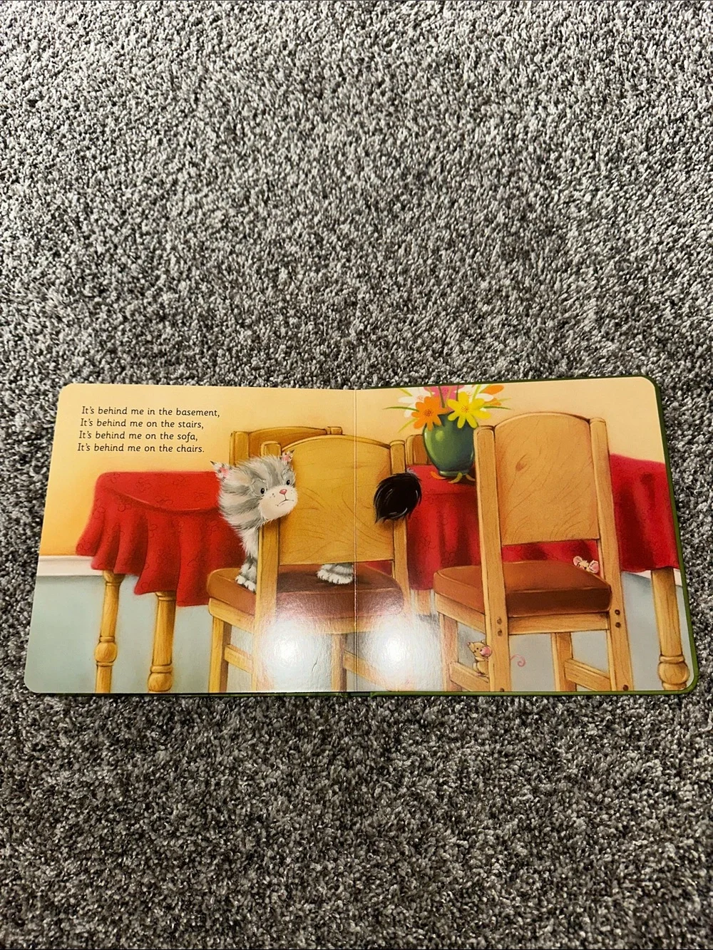 It's Following Me! Gray Kitten Board Book - Kids Learning Toy